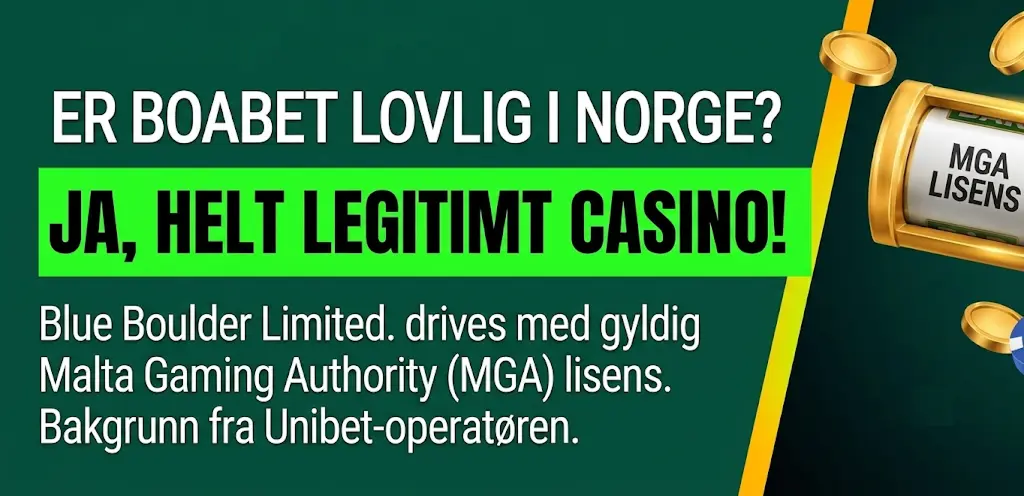 Er BoaBet Norge lovlig – MGA-lisens for spillere